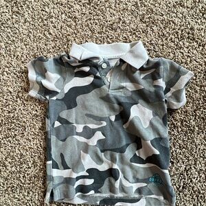 Gray Camouflage Kids Polo Shirt